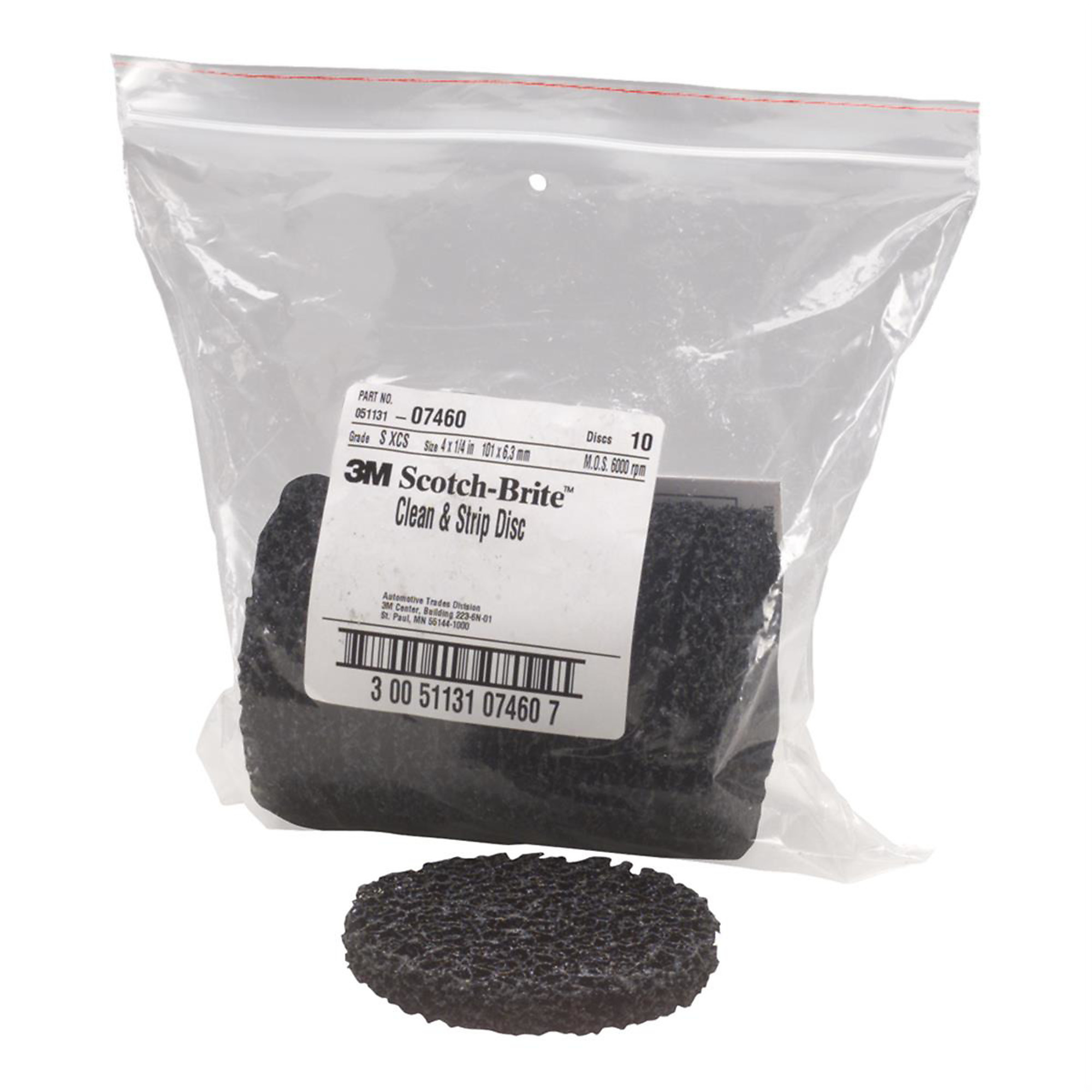 3M Disc Clean and Strip — 4in. x 1/4in., 10 Pk, Open Mesh, Model# MMM7460